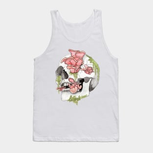 Pink Oyster Mushroom Skull Tank Top